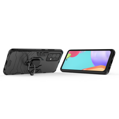 Rugged Armour Phone Case Samsung A52 4G & 5G Built in Ring Holder - Black