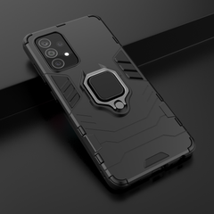 Rugged Armour Phone Case Samsung A52 4G & 5G Built in Ring Holder - Black
