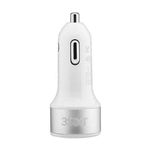 3SIXT Car Charger 27W USB-C Power Delivery + USB-C/C Cable 1m - White 2