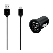 Load image into Gallery viewer, 3SIXT Dual USB Bullet Car Charger 2.1A Lightning - Black 1