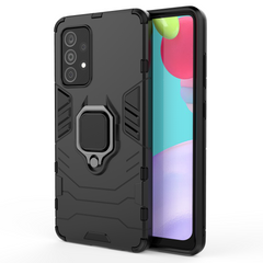 Rugged Armour Phone Case Samsung A52 4G & 5G Built in Ring Holder - Black