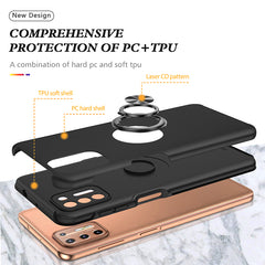 Rugged & Protective Armor Case Moto G9 Plus & Ring Holder - Black