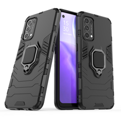 Rugged & Protective Armour Case Oppo X3 Lite Built in Ring Holder - Black