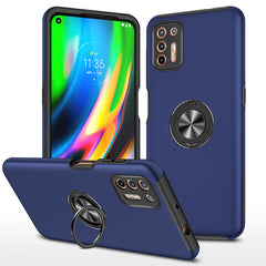 Rugged & Protective Armor Case Moto G9 Plus & Ring Holder - Blue