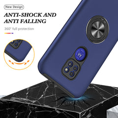 Rugged & Protective Armor Case Moto G9 Play & Ring Holder - Blue