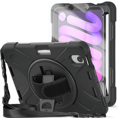 Rugged Protective Case Screen Guard, Hand & Shoulder Strap iPad Mini 6 / 7 - Black