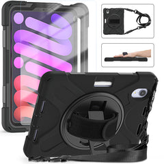 Rugged Protective Case Screen Guard, Hand & Shoulder Strap iPad Mini 6 / 7 - Black