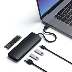Satechi USB-C Hybrid Multiport Adapter with SSD Enclosure (Black)