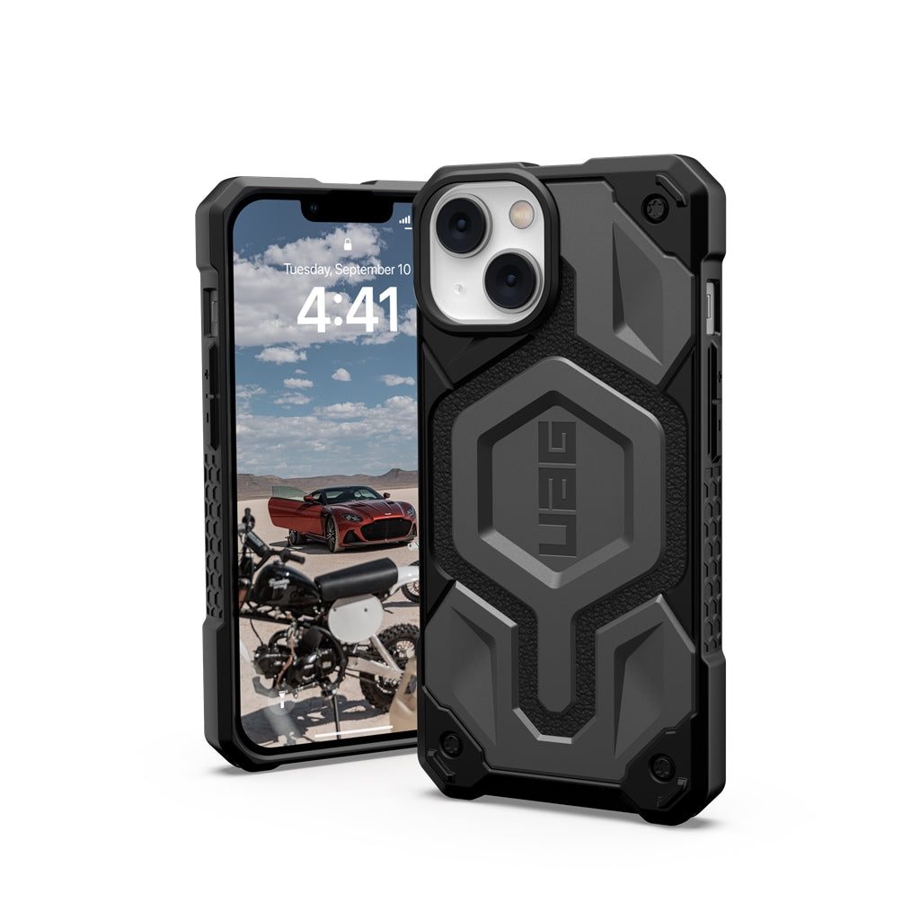 UAG Monarch Pro Rugged MagSafe Case iPhone 14 / 13 Standard 6.1 Silver