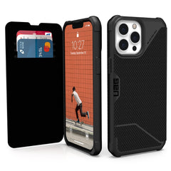 UAG Metropolis Folio Rugged Case iPhone 13 Pro Kevlar Black with FREE SCREEN GUARD