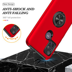 Rugged & Protective Armor Case Moto G10 / G30 & Ring Holder - Red
