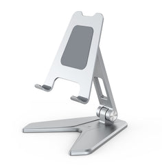 Aluminium Foldable Mobile & Tablet Stand Strong & Light weight - (Medium size) Silver 1