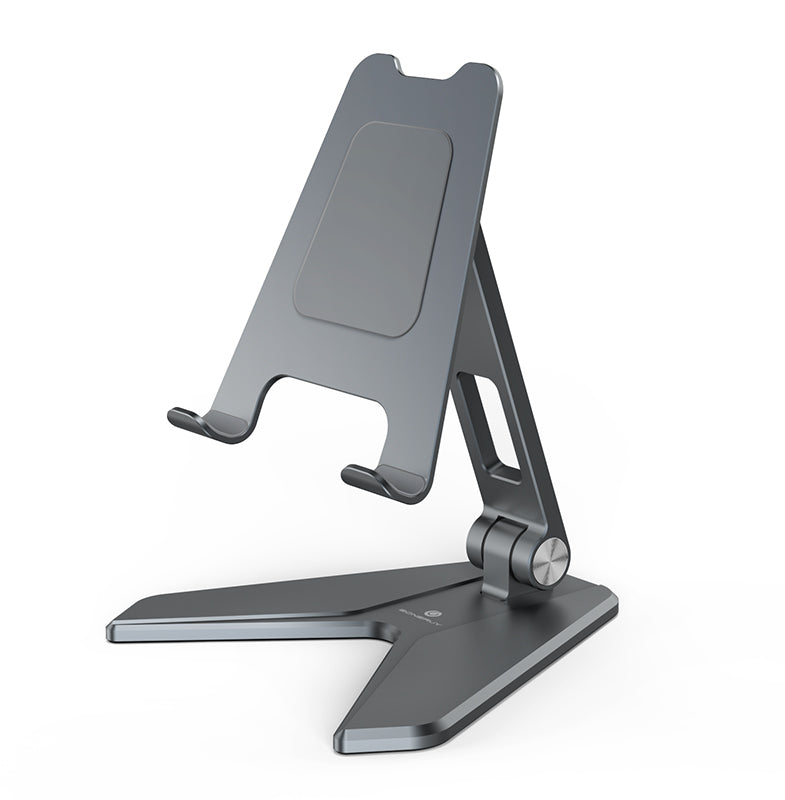 Aluminium Foldable Mobile & Tablet Stand Strong & Light weight - (Medium size) Grey