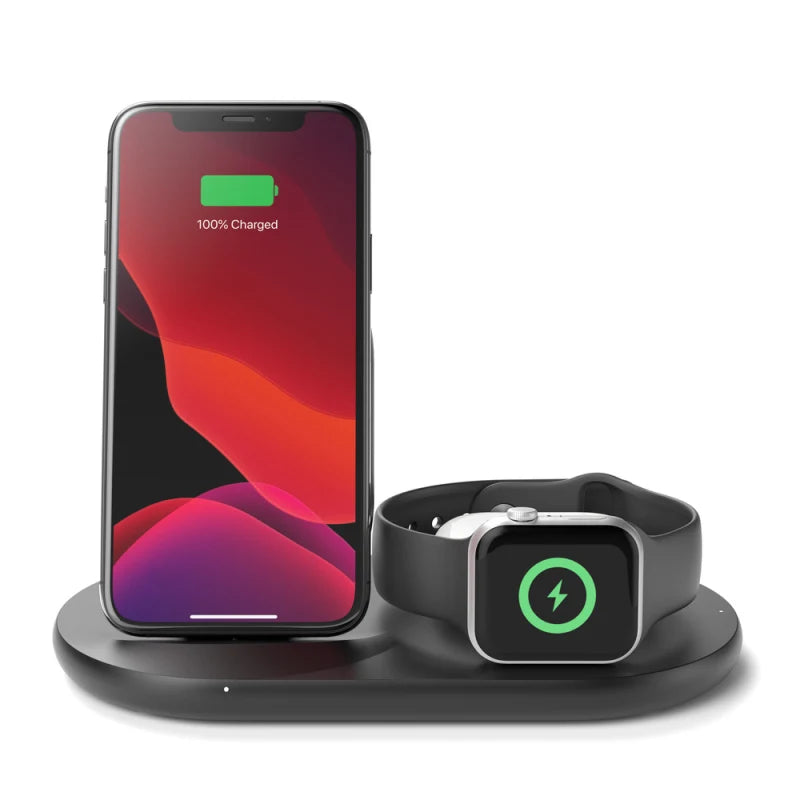 Belkin Boost Charge 3 in 1  Wireless Charging Dock for iPhone + Apple Watch + Airpods - Black