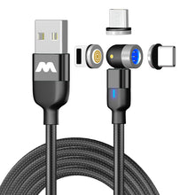 Load image into Gallery viewer, Multi Connectors Magnetic Charge &amp; Data 1M 3A Braided Cable USB C / Micro USB / Lightning1