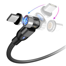 Load image into Gallery viewer, Multi Connectors Magnetic Charge &amp; Data 1M 3A Braided Cable USB C / Micro USB / Lightning 2