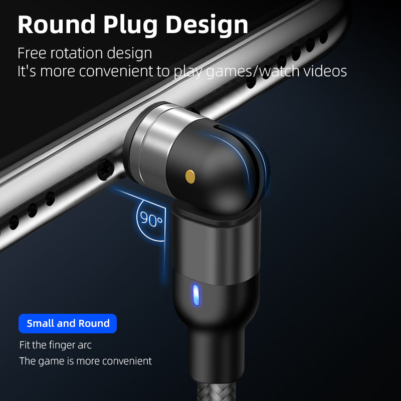 Multi Connectors Magnetic Charge & Data 1M 3A Braided Cable USB C / Micro USB / Lightning 4