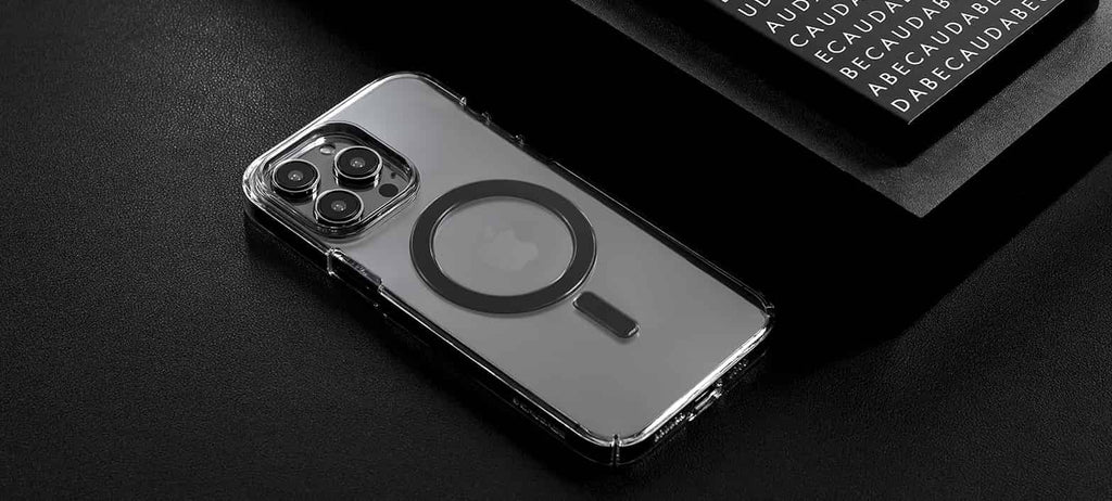 Caudabe Lucid Ultra Slim & MagSafe Case iPhone 14 Pro 6.1 Crystal / Charcoal