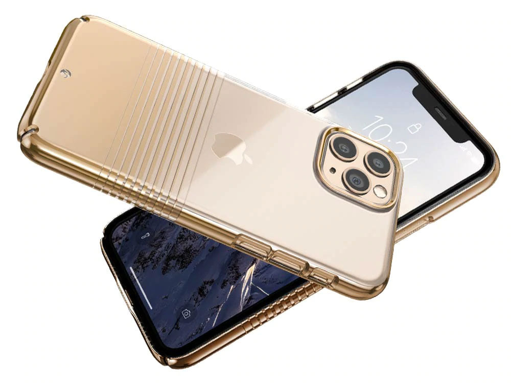 Caudabe Lucid Clear Ultra Slim Crystal Clear Hardshell Case For iPhone 11 Pro Max - Gold - Mac Addict