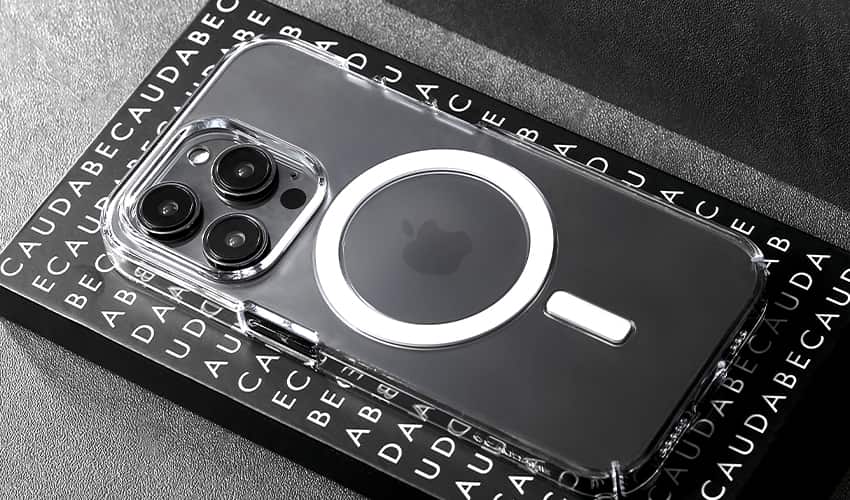 Caudabe Lucid Ultra Slim & MagSafe Case iPhone 14 Pro Max 6.7 Crystal / White