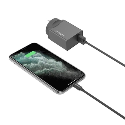 Cygnett 12W Wall Charger & Lightning to USB-A Cable 2