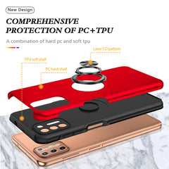 Rugged & Protective Armor Case Moto G9 Plus & Ring Holder - Red