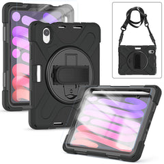 Rugged Protective Case Screen Guard, Hand & Shoulder Strap iPad Mini 6 / 7 - Black