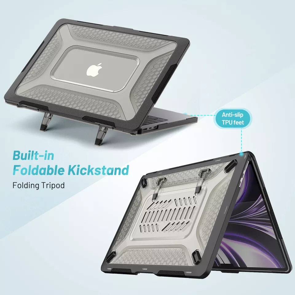 Rugged Protective & Heavy Duty Case Macbook Air 13.6 M3/ M2 - Clear Black
