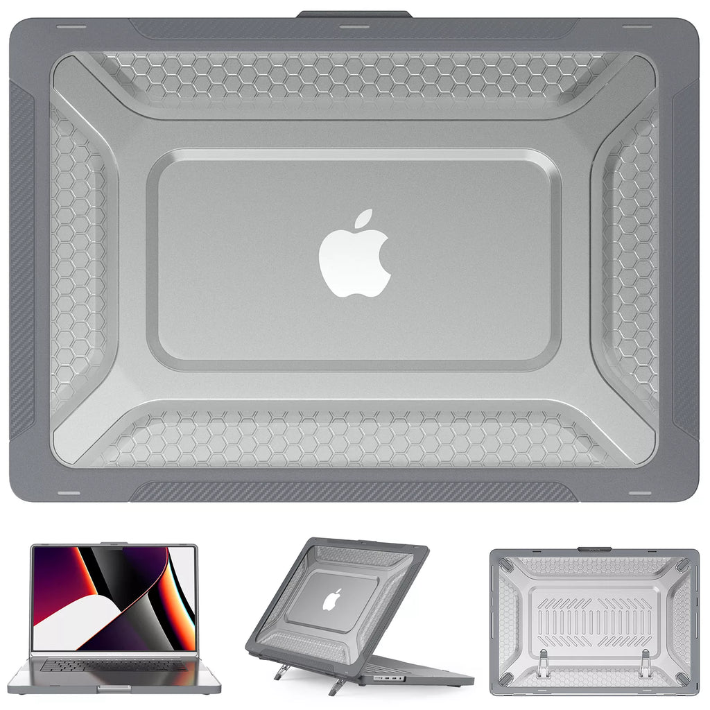 Rugged Protective & Heavy Duty Case Macbook Air 13.6 M3/M2 - Clear Grey