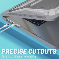 Rugged Protective & Heavy Duty Case Macbook Air 13.6 M3/M2 - Clear Grey