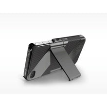 Load image into Gallery viewer, iLuv Fusion Dual Layer Silicone Acrylic Case w stand for iPhone 4 / 4S - Black 3