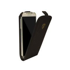 Genuine Lamborghini Leather Flip Case Samsung Galaxy S 4 IV S4 GT-i9500 Black 3