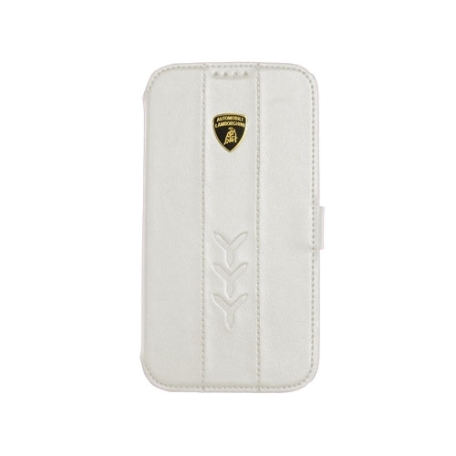 Genuine Lamborghini Leather Wallet Case Samsung Galaxy S 4 IV S4 GT-i9500 White 2