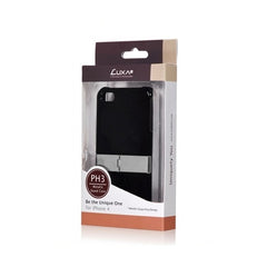Luxa 2 PH3 Metallic Stand Hard Case for Apple iPhone 4 / 4S Black 1