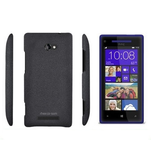 Metal-Slim HTC 8X Windows Smartphone Sandy Coating Hard Plastic Case - Black 1