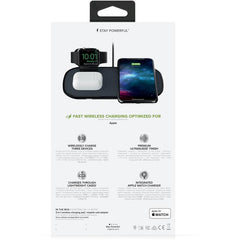 Mophie 3 in 1 Wireless Charging Pad Fast Charge 7.5W Black Fabric Ultra Suede 4