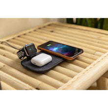 Load image into Gallery viewer, Mophie 3 in 1 Wireless Charging Pad Fast Charge 7.5W Black Fabric Ultra Suede5