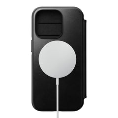 Nomad Modern Horween Leather Folio Case iPhone 14 Pro Max - Black