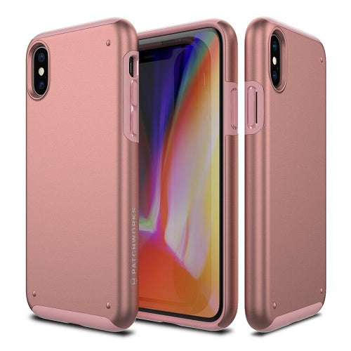 Patchworks Chroma Metalic Rugged Case for iPhone X - Rose Gold / Black 1