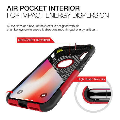 Patchworks Level Aegis Rugged Case for iPhone X - Red / Black 2