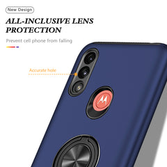 Rugged & Protective Armor Case Moto E7 Power 2021 & Ring Holder - Blue