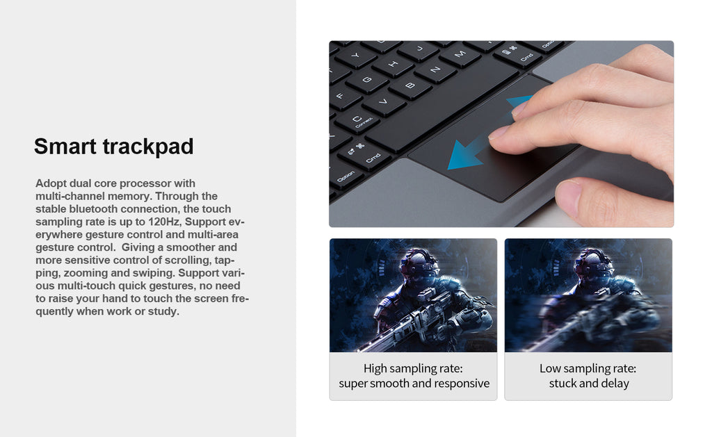 Rugged Detachable Keyboard & Trackpad Case iPad 10th Gen 10.9 inch - Black