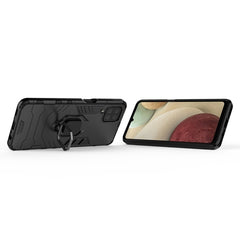 Rugged & Protective Armor Phone Case Samsung A12 Built in Ring Holder - Black 3