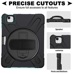 Rugged Case with Hand & Shoulder Strap iPad Air 4th 10.9 2020 & iPad Pro 11 - Black 2