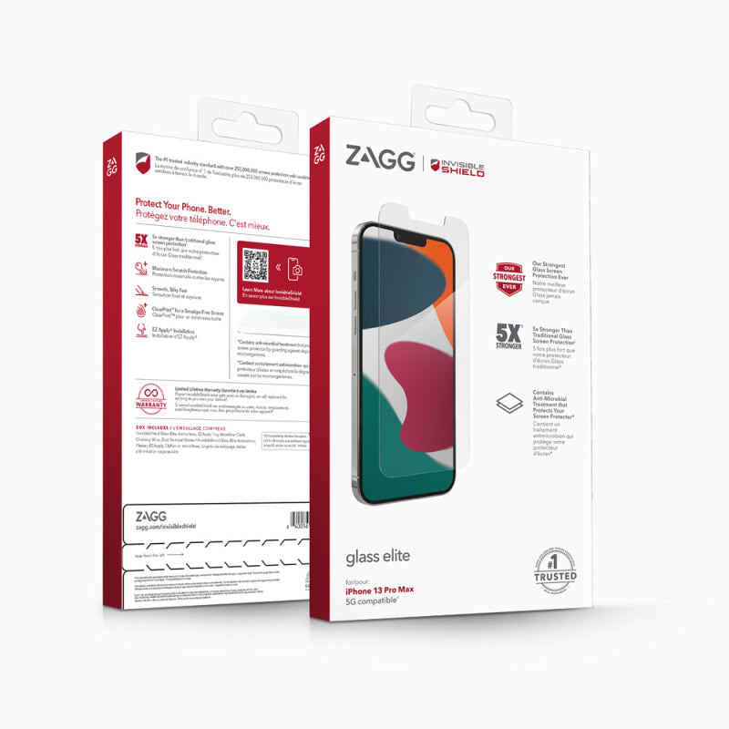 Zagg Invisible Shield Glass Elite Screen Protector iPhone 13 Pro Max 6.7 inch 9