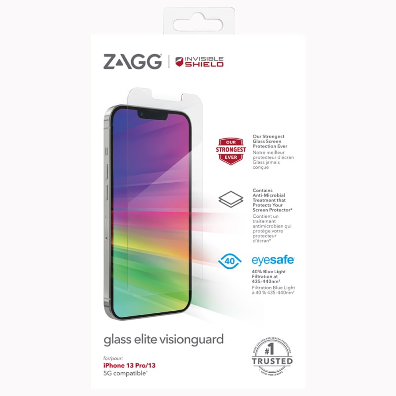 Zagg Invisible Shield Glass Elite VisionGuard Screen Protector iPhone 13 / 13 Pro 6.1 7