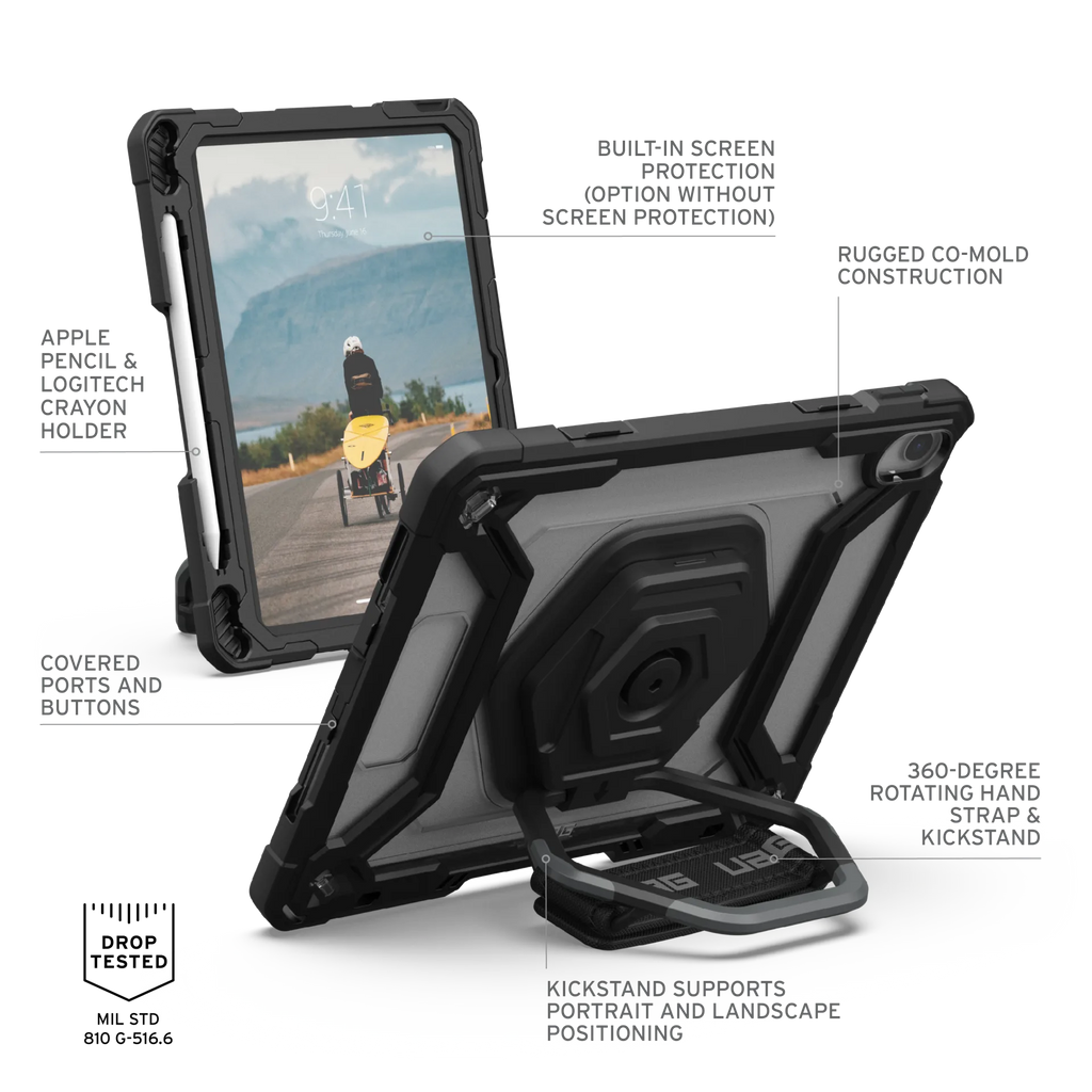 Side profile highlighting the rugged design and port covers.