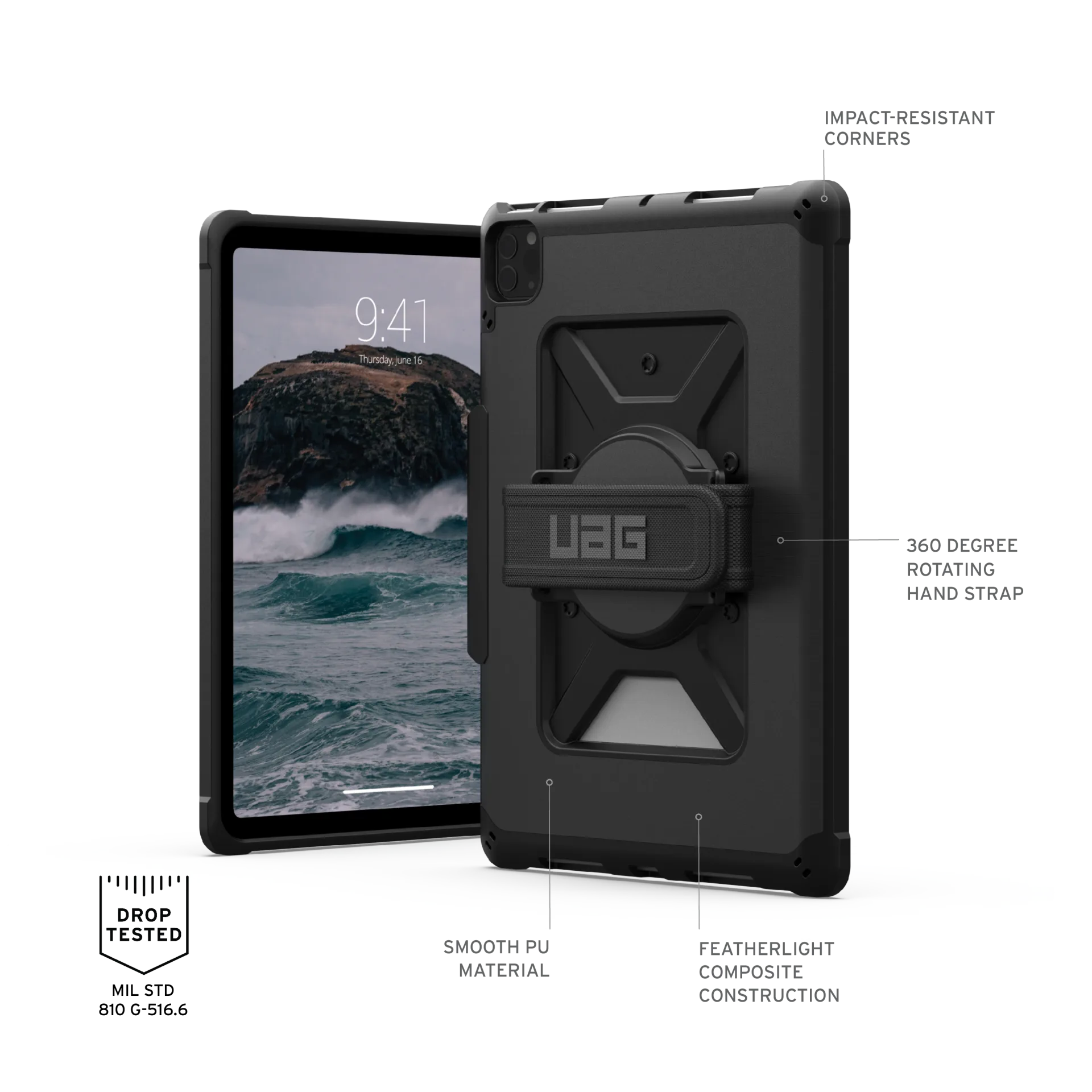 UAG Metropolis with Handstrap Rugged Case iPad Pro 11 M4 2024 5th Gen  - Black