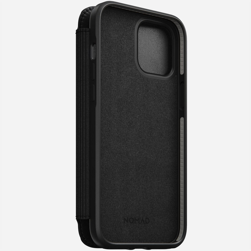 Nomad Rugged Folio Case w/ Horween Leather For iPhone 12 Pro Max - BLACK - Mac Addict