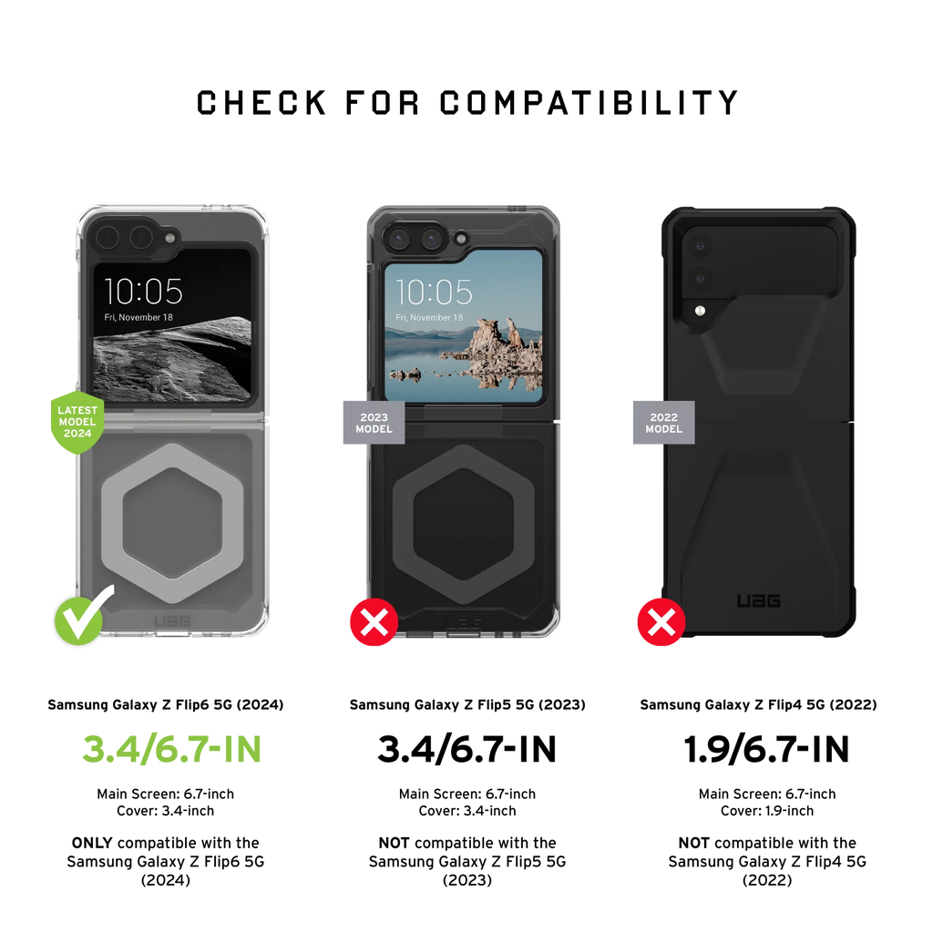 UAG Glass Screen Protector Shield for Samsung Galaxy Z Flip 6  - Clear